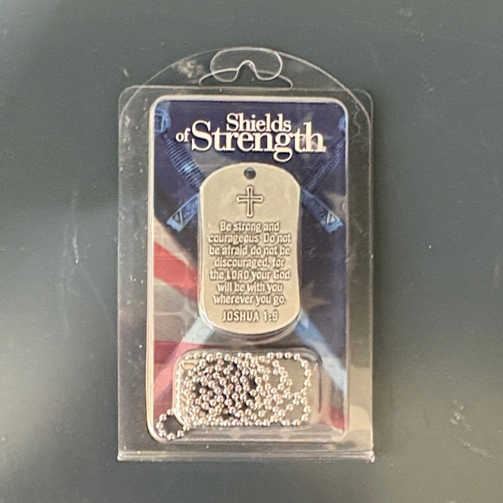 New Sealed Shields Of Strength  Inspirational Dog Tag Necklace